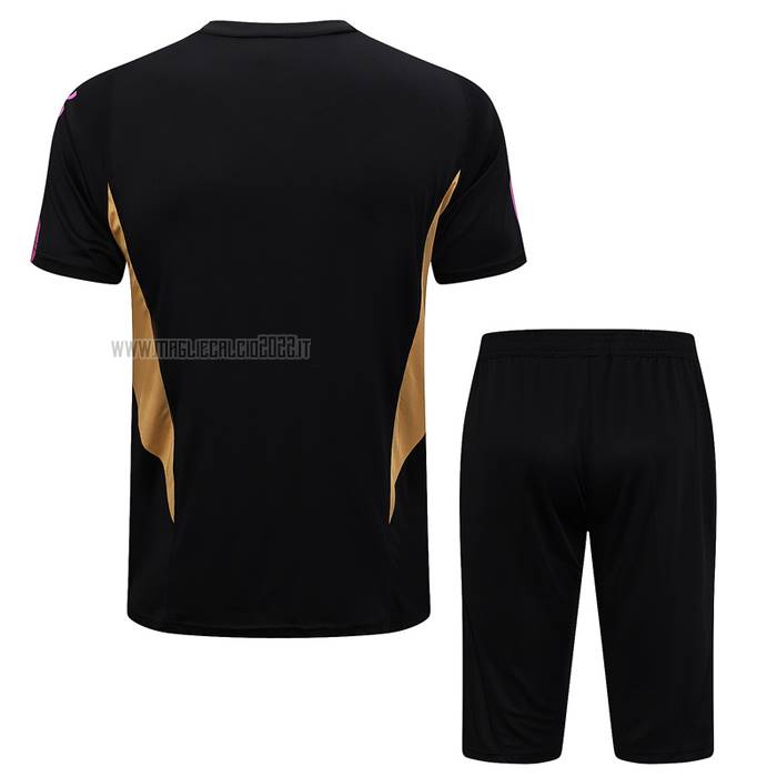 Tuta da Track del Real Madrid Manga Corta 2023-2024 Nero - Pantalon Corto